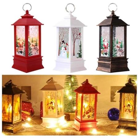 Christmas Flame Wind Lamp Santa Claus Decoration Christmas LED lysande hängande ljusstake ljus white