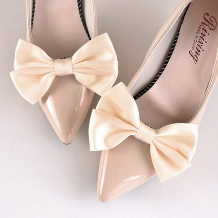 1 par sløyfeskoklemme Bryllupssko Høyhældekor Damebrud S