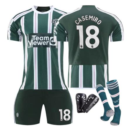 23-24 Manchester United tröja hemma och borta fotbollströja kneepad 16#With socks