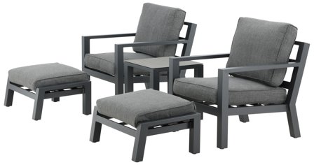 Venture Home Barcelona 1028-408 Loungeset stolar, pallar, bord, grått, Utemöbler