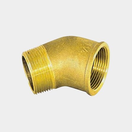 Cotovelo de tubo, latão, angulado 45°, 1 1/2" G (BSP) (fêmea) para 1 1/2" G (BSP) (macho)