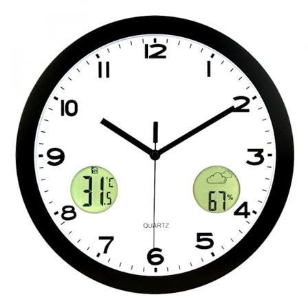 Væg ur radio vægur med termometer og hygrometer