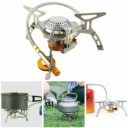 NYHED 3500W gasblus Gasblusbrænder Sæt Foldbar til udendørs camping Vandreture Picnic Bekvemt og hurtigt feltcampingværktøj