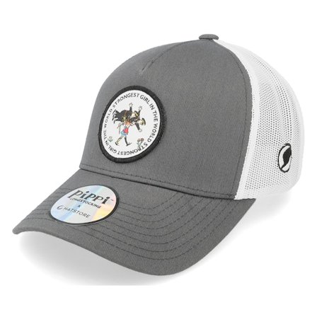 Pippi Långstrump - Grå trucker Keps - Strongest Girl In The World Trucker @ Hatstore