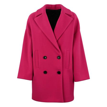 Hanita Double-Breasted Coats Pink, Dame Uldfrakker