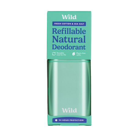 Wild Deo Cotton & Sea Salt Startpakke, Blå, 40 g