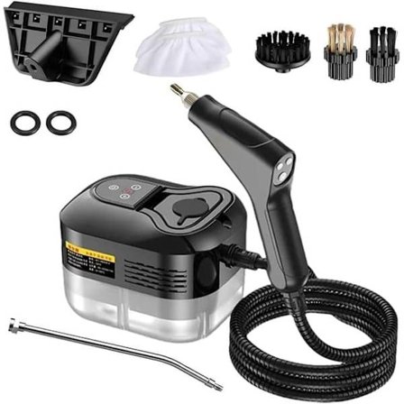 Damprenser til hjem og bil - 2500W håndholdt trykdamper | 15 sekunders opvarmning | 6 dampniveauer | 1,2L vandtank - Perfekt til dybderensning