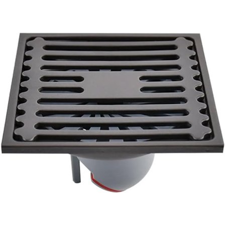 Afløbsrist i rustfrit stål, gulvafløb, brusebad eller udendørs, stort firkantet afløb med lugthæmmende funktion, ideel, 10 x 10 cm