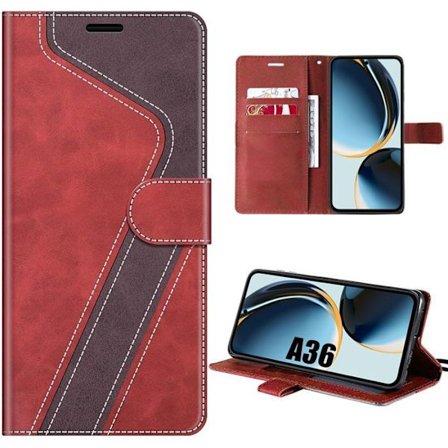 Cover til Samsung Galaxy A36 5G, Beskyttelse med klap, Ridsefast, Stødabsorberende, Syntetisk læder, Rødbrun