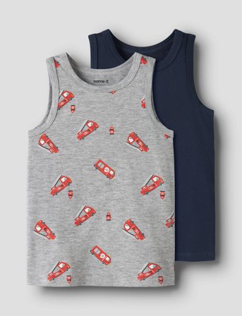 name it Nmmtank Top 2P Grey Firetruck Noos - Grey - 104