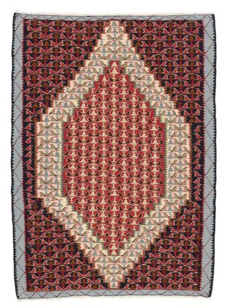 Kilim Senneh Fine Tapis 80X108 Persan De Laine Rouge Foncé/Noir Petit Carpetvista