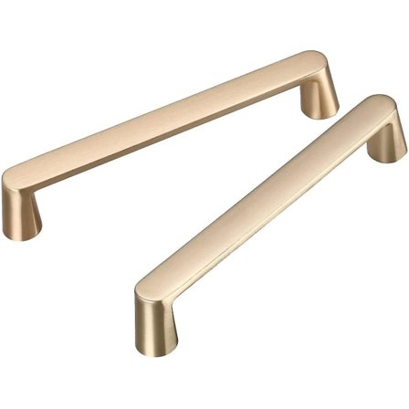 2-pack guld skåphandtag (128 mm hål till hål) Skåpshandtag i borstad mässing för skåpdörrar