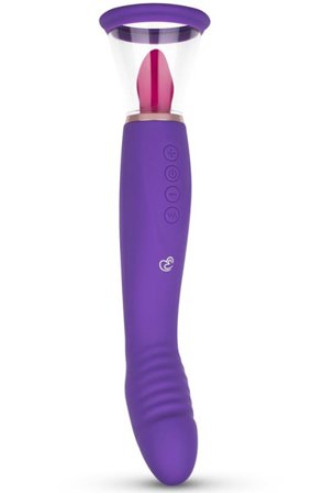 Pleasure Pumpe mit G-Punkt Vibrator Lila
