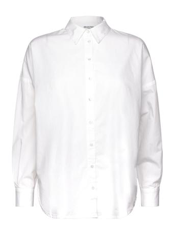 Slfdina-Sanni Ls Shirt Noos Selected Femme White
