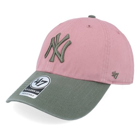 47 Brand - MLB Pink unconstructed Kasket - New York Yankees Two Tone Clean Up Mauve Dad Cap @ Hatstore