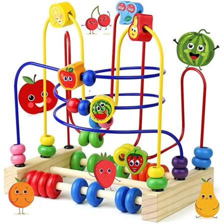 Baby Träleksaker För 12 - 18 Månader Småbarn Bead Maze