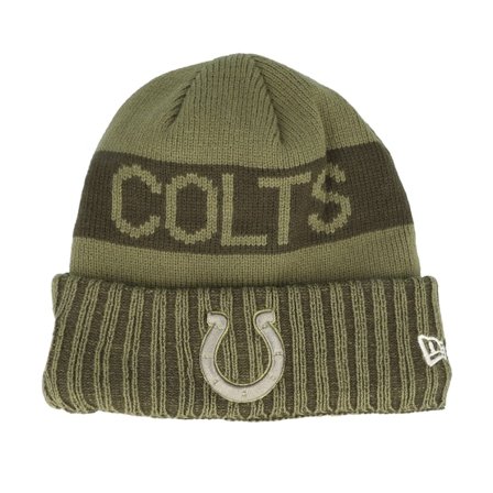 New Era - Verde cuff Beanie - Indianapolis Colts NFL Salute To Service Green Knit Cuff @ Hatstore
