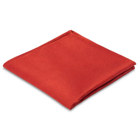 Pochette de costume rouge en sergé de soie pour hommes - Pochettes de costume de couleur unie