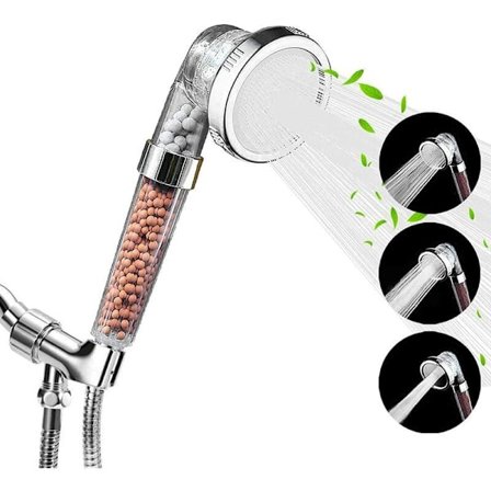 Högtrycksduschhuvud, Antikalkfilter Duschhuvud, 5 Lägen, Universell Ekonomisator Du