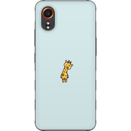 Kompatibelt Mobildeksel til Samsung Galaxy Xcover7 Minimalistisk giraffillustrasjon på lyseblå bakgrunn, søt enkel design perfekt for barnerom, lekne