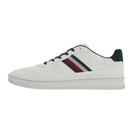 Tommy Hilfiger, Tommy Hilfiger Retro Court sneakers ecru Fm 0Fm 04316 YBI Wit, Heren, Maat:42 EU,leer