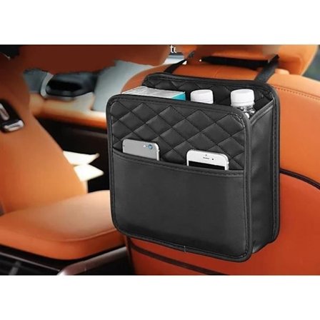 Bilorganisator for barn for de fleste bilmodeller, oppbevaringsveske for bilsete, søppelpose, beskyttende