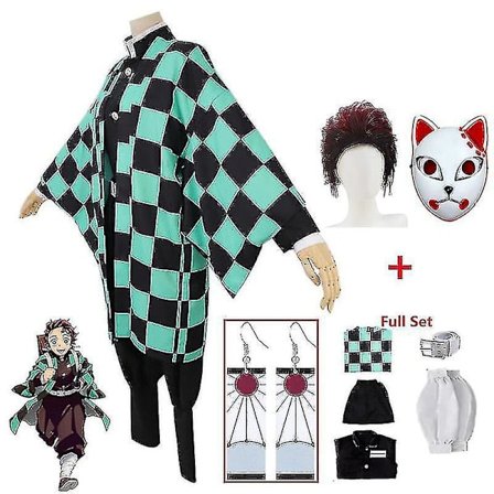 Demon Slayer Tanjirou Kamado Kostymeantrekk Anime Sett