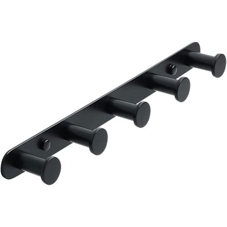 Veggkleshengere Håndklekroker Skrue Veggkroker Håndklehenger for Bad og Kjøkken, Rustfritt Stål Matt Svart Finish, 5 Runde Kroker