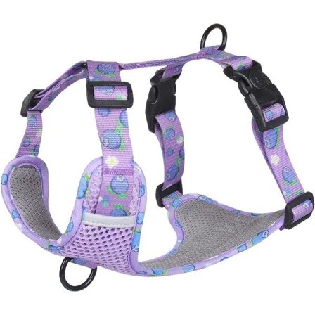 Hundsele med ventilerande mesh för sommaren, No Pull Justerbar D-Ring Reflex Sele Webbing Walking Sele för små medelstora stora hundar (lila, XL)