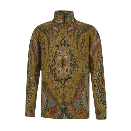 Etro, Printed Jumper Brązowy, Mężczyzna, Rozmiar: M