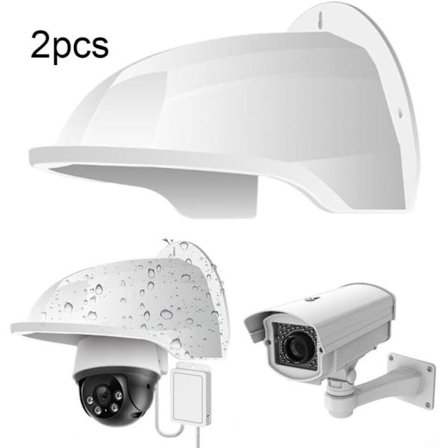 2 stk. utendørs kamera regn- og støvdeksel, værbestandig, klar sikt