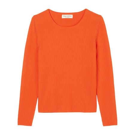 Marc O'Polo Knitted crewneck jumper, slim fit Orange, Dame Striktrøjer