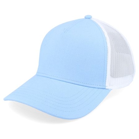 American Needle - Blå trucker Caps - Blank Brush Twill Valin White/Ruisseau Trucker @ Hatstore