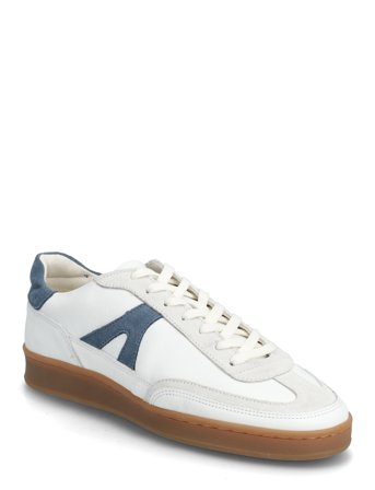 Liga - White/Blue Leather White Garment Project