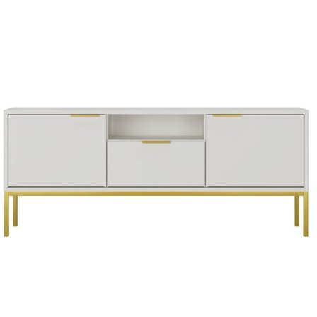 Kocot Kids Austin - Tv Bänk 135 cm - Vit Och Guld - Litenleker