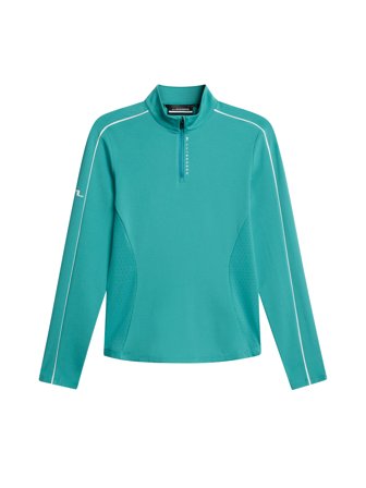 J.Lindeberg - Golf - Adiola Quarter Zip Mid Layer - Blå - Kvinna - XS