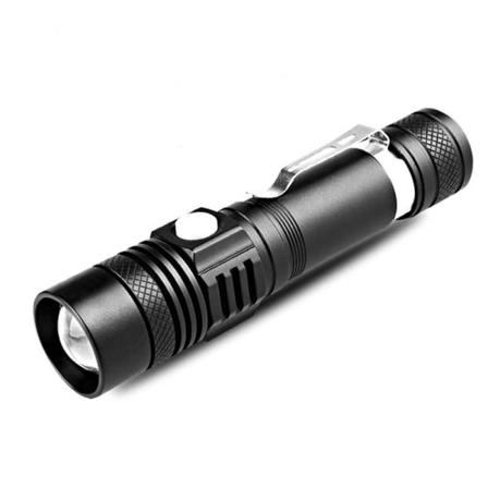 Kraftig lommelykt med 350 lumen, USB-oppladbar lommelykt, 3 Li