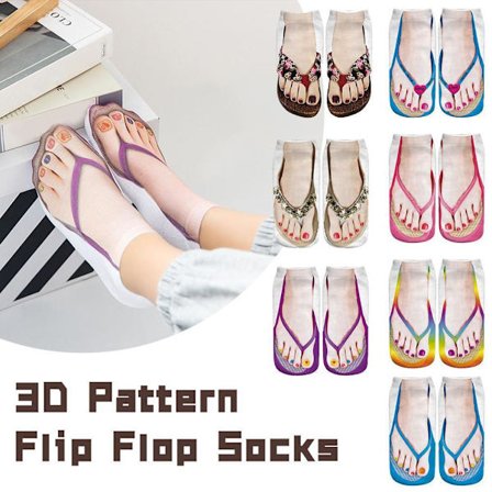 Novelty 3D Flip Flop Socks Funny Sock Summer Design Stocking Gifts NEW V2U0