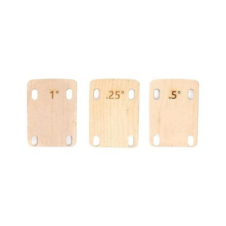 3 stk Gitarhals-shims Bolt-on-halsplate for gitar- og bassreparasjon 0,25, 0,5 og 1-graders gitar Wood color