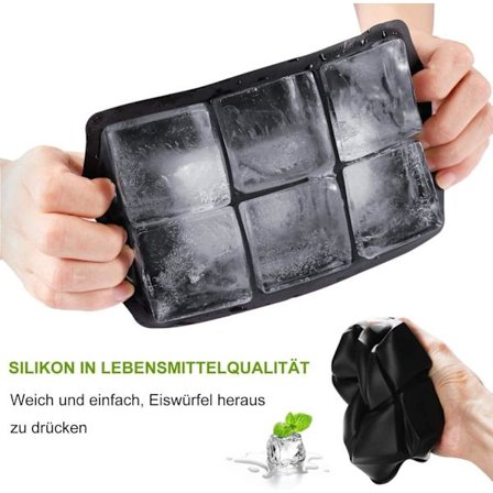 Isbitsbricka, 45 mm, form, 48 mm, 6-fack silikonisbitsbricka för cocktails, juicer