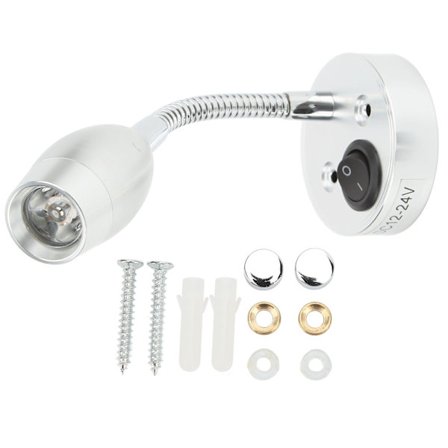 RV LED-valo 12‐24V Veneen Sängynvierilamppu Säädettävä Seinäkiinnitys Hytin Karttalamppu Lämmin Valkoinen Valo