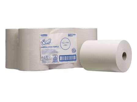 SCOTT Pappershandduk 165m 1-lagers vit 6/fp - Lyreco - Städ och hygien - Toalettpapper och torkpapper - System - Kimberly Clark