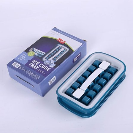 Isbakke i plast, sammenklappelig, flere gitre, lækagesikker, nem afformning, isterningforme til hjemmet, grøn, rektangel med håndtag