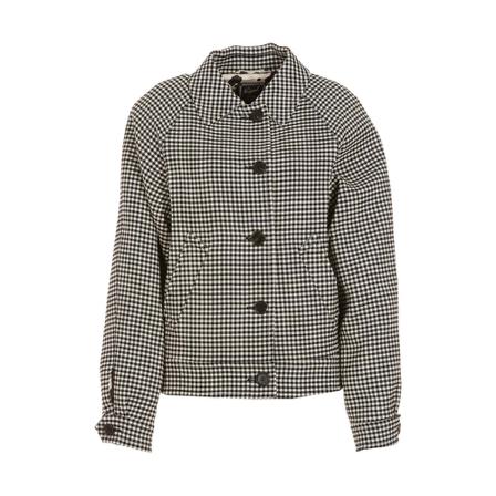 Marni, Houndstooth Wool Bomber Jacket Zwart, Dames, Maat:S