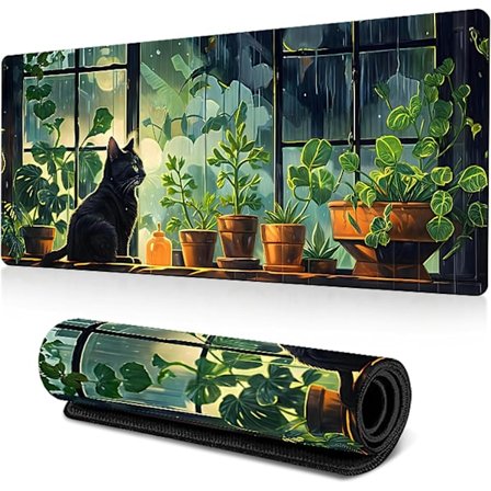 Söpö Pelihiirimatto, Vihreä Vettähylkivä Työpöytämatto Liukumaton Kumipohja (400 x 900 x 2 mm)