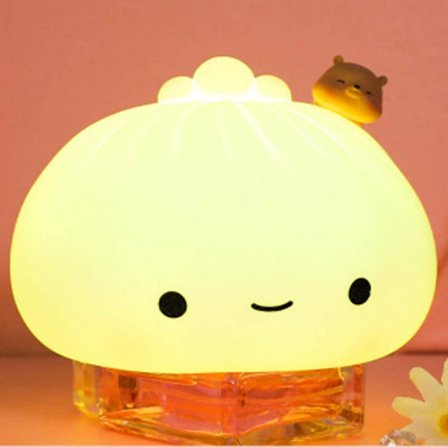 Silica Gel Pat Night Light Led Steamed Bun Creative Bedside For Kid With Sleeping Lamp Bedroom Desk Decor Reading Lamp