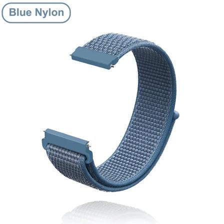 Nye 18 mm 20 mm 22 mm remme til Garmin Venu 2S Armbånd Vivoactive 3 4S 4 Forerunner 245 645 Galaxy Watch 4 Classic 42 46 mm Blå Nylon Blue Nylon 20mm