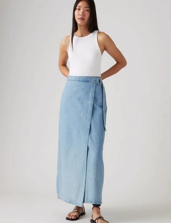 Levi's Column Wrap Skirt Wrapped In B - Blue - L