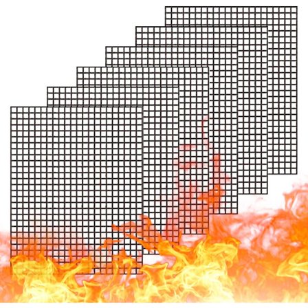 6 kappaletta grilliritilää, uudelleenkäytettävät tarttumattomat leivontamatot BBQ-matot