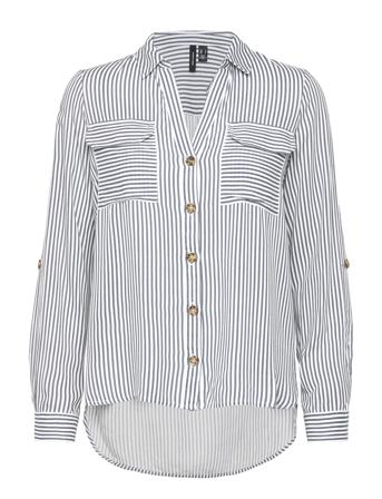 Vmbumpy L/S Shirt New Wvn Långärmad Skjorta Vit Vero Moda